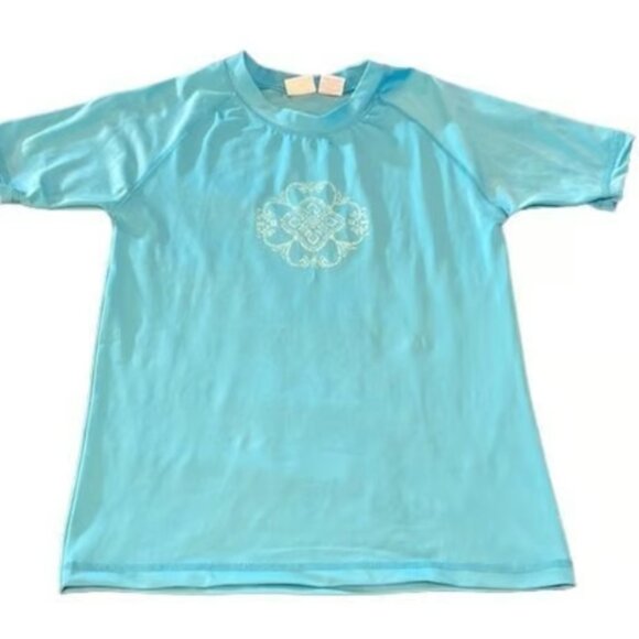 Kanu Teal Surf Swimwear Swimsuit Shirt Size Small GUC #M-356 - Picture 1 of 5